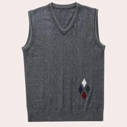 Truien & Vesten Heren*Kostas - Hippe heren trui vest met v-hals voor de zomer