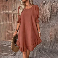 Jurken & Jumpsuits Dames*KYLEE - Stijlvolle zomerse pofmouwjurk