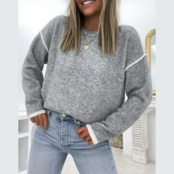 Truien & Vesten Dames*KYLLIKKI - Klassiek ronde hals zomerse trui Grijs