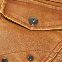 Jassen Heren*Kyriakos - Stijlvolle leren heren jas met capuchon voor de zomer