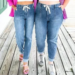 Broeken & Rokken Dames*LACEY - Rekbaar zomer joggerbroek