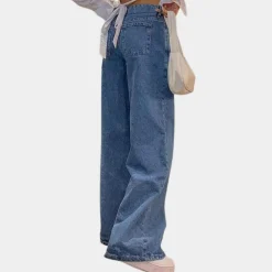 Broeken & Rokken Dames*Lage taille en wijde damesjeans voor de zomer