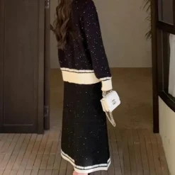 Sets Dames*LAIA - Luxe Gebreide Zomerset voor Dames Zwart