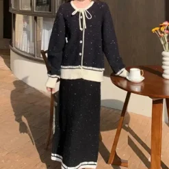 Sets Dames*LAIA - Luxe Gebreide Zomerset voor Dames Zwart