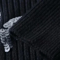 Truien & Vesten Dames*LAINI - Trendy Pailletten Trui voor Dames Zwart