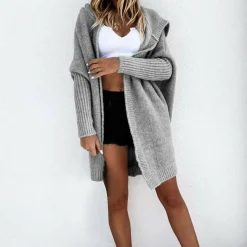 Jassen Dames*LARISA - Luchtig zomer vest met capuchon Grijs