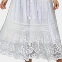 Jurken & Jumpsuits Dames*Lasma - Off shoulder kanten zomerjurk voor dames Wit