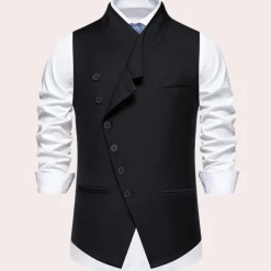 Truien & Vesten Heren*Laszlo - Elegant zomervest voor heren met asymmetrische sluiting