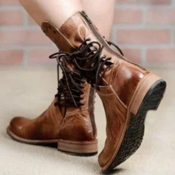 Damesschoenen*LATISHA - Chique en gezellige zomerse laarzen Bruin