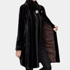 Jassen Dames*LAURA - Warme Winter Mantel voor Dames Zwart