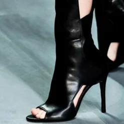 Damesschoenen*Laure - Elegante Hoge Hak Laarzen voor Vrouwen - Zomerse Stijl Zwart