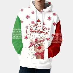 Jassen Heren*LAUREL - Modieuze Kerstmis Hoodie voor Heren Wit