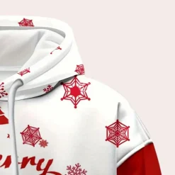 Jassen Heren*LAUREL - Modieuze Kerstmis Hoodie voor Heren Wit