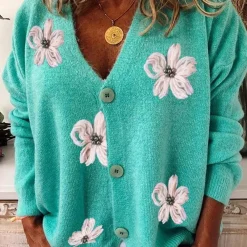 Truien & Vesten Dames*LAYLA - Zomers gebloemd vest met V-hals