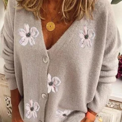 Truien & Vesten Dames*LAYLA - Zomers gebloemd vest met V-hals