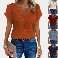 Topjes & Shirts Dames*Lazda - Stijlvol Zomert-shirt met ronde hals