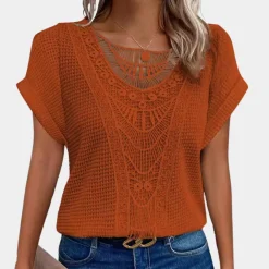 Topjes & Shirts Dames*Lazda - Stijlvol Zomert-shirt met ronde hals