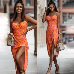 Jurken & Jumpsuits Dames*LENI - Zomerse maxi-jurk met split