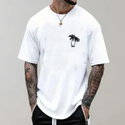 Shirts Heren*Lenn - Palmboom grafisch heren T-shirt voor de zomer
