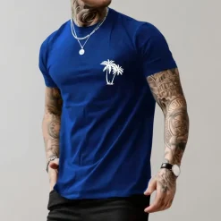 Shirts Heren*Lenn - Palmboom grafisch heren T-shirt voor de zomer