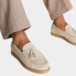 Schoenen Heren*Leno - Eenvoudige en comfortabele herensloafers voor de zomer Beige