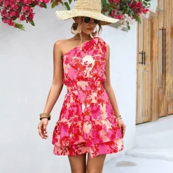 Jurken & Jumpsuits Dames*LENORA - Eén schouder zomer mini jurk