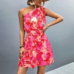 Jurken & Jumpsuits Dames*LENORA - Eén schouder zomer mini jurk