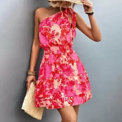 Jurken & Jumpsuits Dames*LENORA - Eén schouder zomer mini jurk