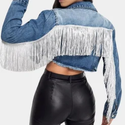 Jassen Dames*Lenore - Vintage zomerjas met kwastjes voor dames