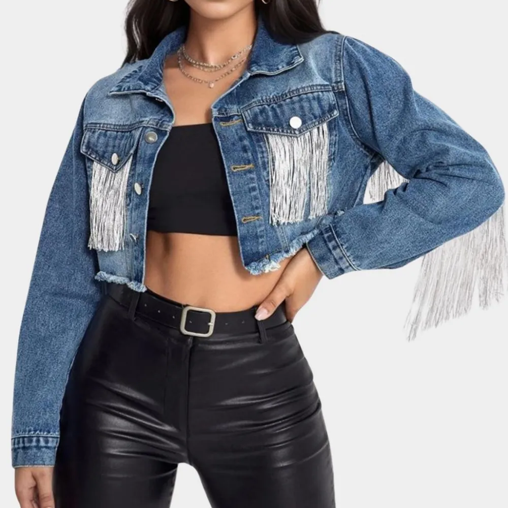 Jassen Dames*Lenore - Vintage zomerjas met kwastjes voor dames