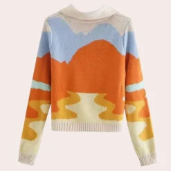 Truien & Vesten Dames*LEONTYNE - Retro gebreid zomer vest voor dames Oranje