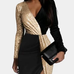 Jurken & Jumpsuits Dames*Liana - Elegante en stijlvolle damesjurk voor de zomer Goud / Zwart