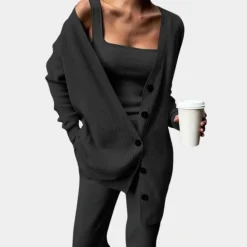 Sets Dames*Lichte en comfortabele 3-delige zomerse joggingset voor dames