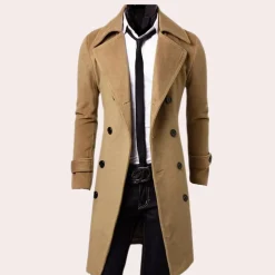 Jassen Heren*Lichte zomer trenchcoat voor heren met twee rijen knopen