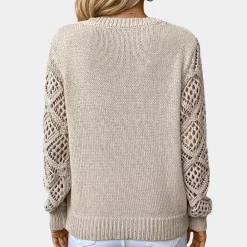 Truien & Vesten Dames*Liege - Uitgeholde damestrui voor de zomer Abrikoos