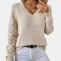 Truien & Vesten Dames*Liege - Uitgeholde damestrui voor de zomer Abrikoos