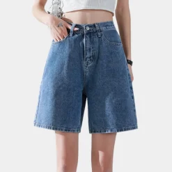 Broeken & Rokken Dames*Liesel - Trendy Rechte Denim Shorts voor Dames - Zomereditie