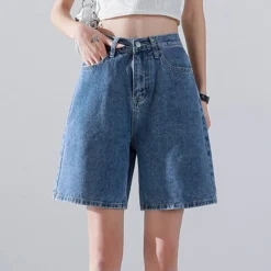 Broeken & Rokken Dames*Liesel - Trendy Rechte Denim Shorts voor Dames - Zomereditie
