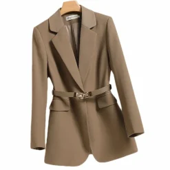 Jassen Dames*LISA - Luchtige lange blazer met riem voor dames, perfect voor de zomer