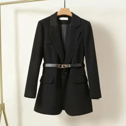 Jassen Dames*LISA - Luchtige lange blazer met riem voor dames, perfect voor de zomer