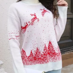 Truien & Vesten Dames*LISANA - Moderne Kersttrui voor Dames Wit