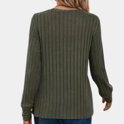 Topjes & Shirts Dames*Lisbete - Geribd T-shirt met ronde hals voor de zomer