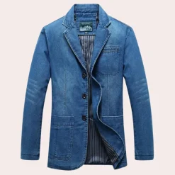 Jassen Heren*LOGAN - Klassieke Denim blazer voor Heren - Perfect voor de Lente en Zomer