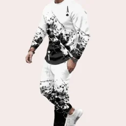 Sets Heren*Lorant - Modieuze zomerse tweedelige vrijetijdsset voor heren Wit