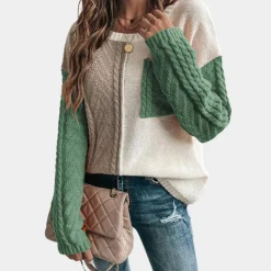 Truien & Vesten Dames*Lorna - Trendy Gebreide Damestrui met Druppelschouder voor Lente en Zomer