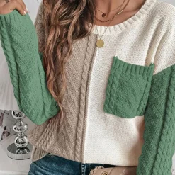 Truien & Vesten Dames*Lorna - Trendy Gebreide Damestrui met Druppelschouder voor Lente en Zomer