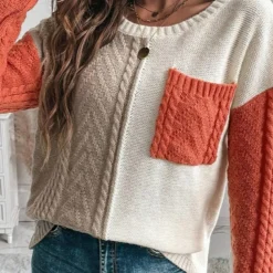 Truien & Vesten Dames*Lorna - Trendy Gebreide Damestrui met Druppelschouder voor Lente en Zomer