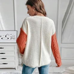 Truien & Vesten Dames*Lorna - Trendy Gebreide Damestrui met Druppelschouder voor Lente en Zomer