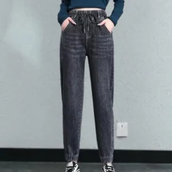 Broeken & Rokken Dames*Lucrezia - Casual damesjeans met verstelbaar koord voor de zomer