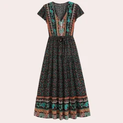 Jurken & Jumpsuits Dames*Ludmila - Zomerse bloemige boho jurk voor dames